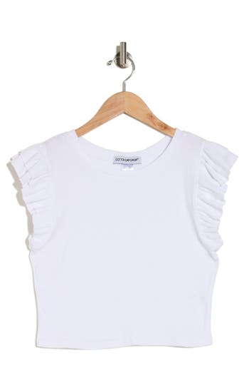 Shop Cotton Emporium Ruffle Sleeve Top In White