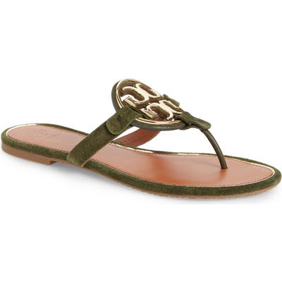 Tory Burch Metal Miller Flip Flop- Green