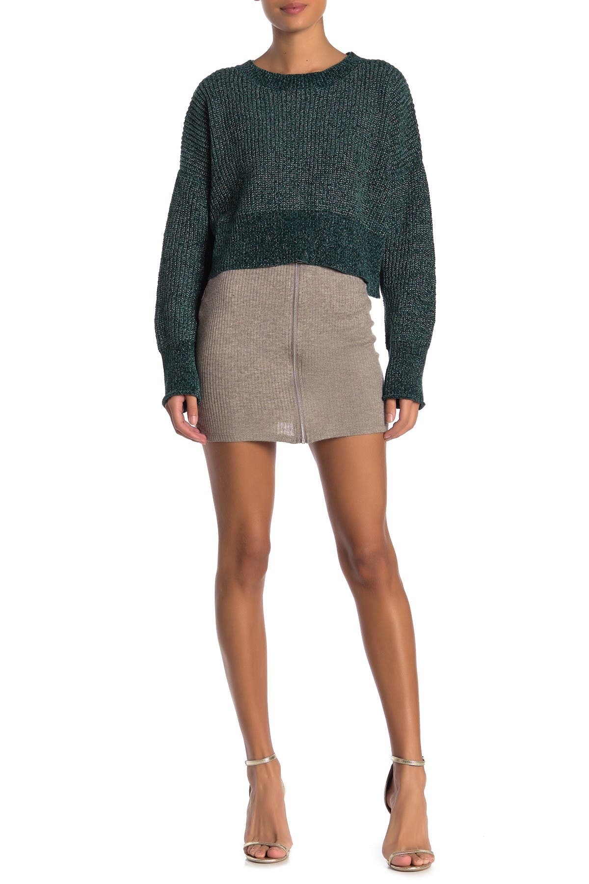 mini skirt zip front