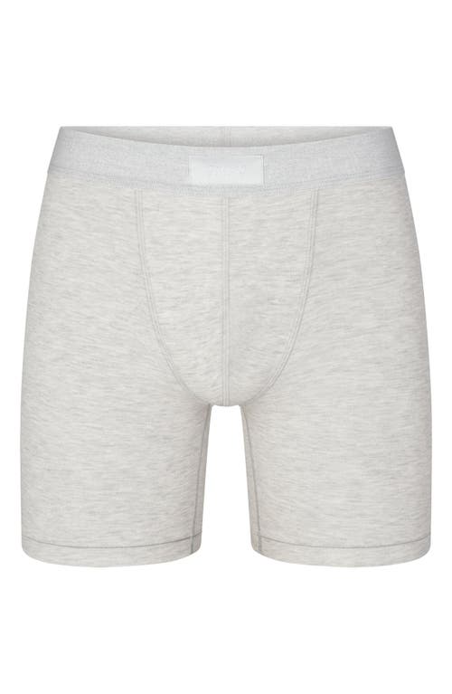 Skims 5-inch Cotton & Modal Blend Boxer Briefs In Light Heather Grey