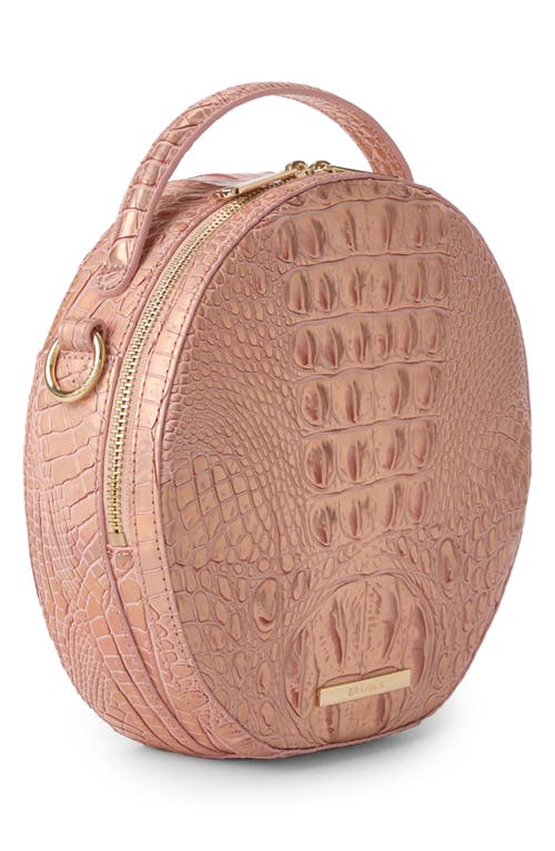 Shop Brahmin Lane Croc Embossed Leather Crossbody Bag In Rose Gold