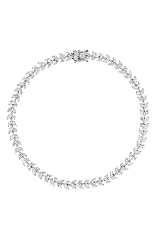Bony Levy Getty Diamond Floral Tennis Bracelet in 18K White Gold at Nordstrom, Size 7