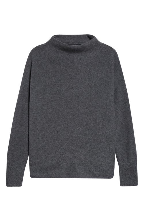 Shop Vince Boiled Cashmere Funnel Neck Pullover In Heather Graphite