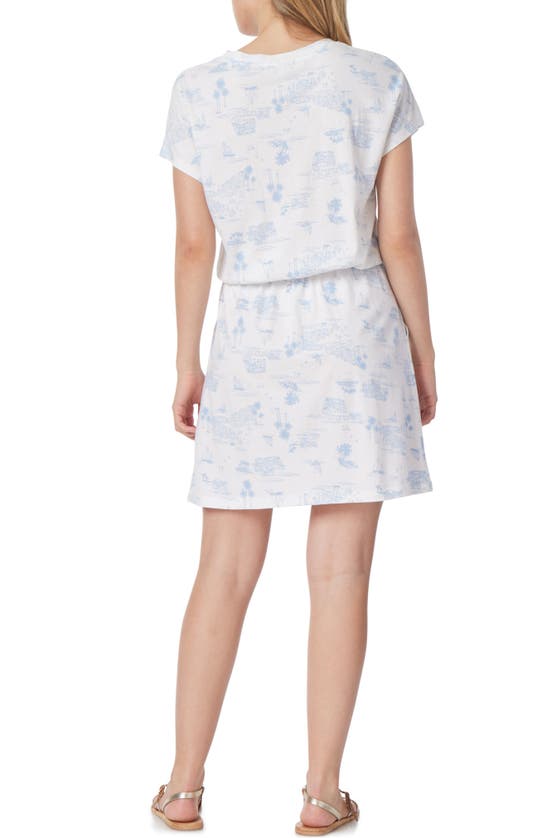 Shop C&c California Barbara Dolman Sleeve Pocket Jersey Dress In Snow White Amalfi Coast Toile