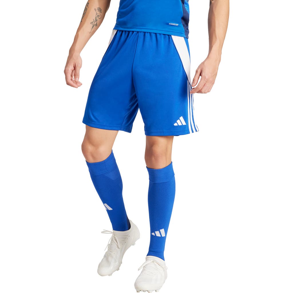 Adidas Originals Men's Tiro 24 Moisture-wicking Drawstring 8" Shorts In Team Royal Blue/white