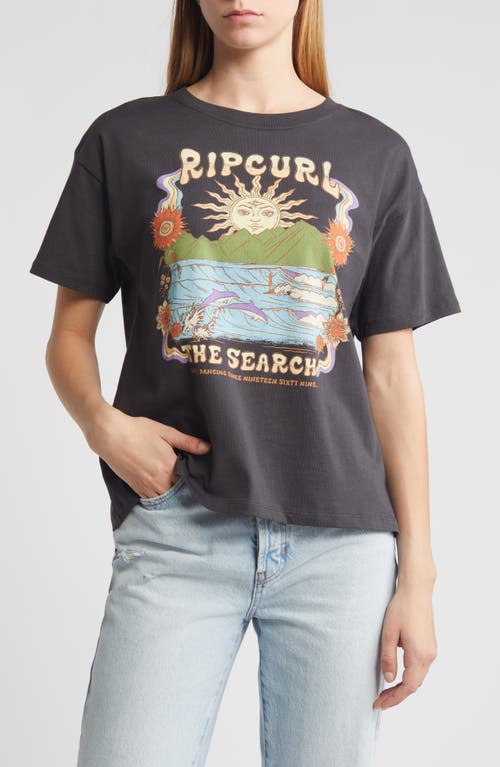Rip Curl Wave Dancer Relaxed Graphic T-shirt In Washed Black