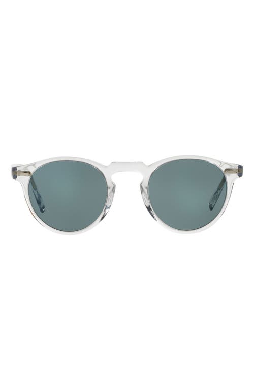 Shop Oliver Peoples Gregory Peck Phantos 50mm Round Sunglasses In Crystal/crystal Indigo