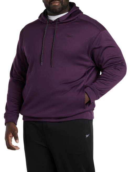 Reebok Performance Fleece Pullover Hoodie in Midnight Plum Sld 