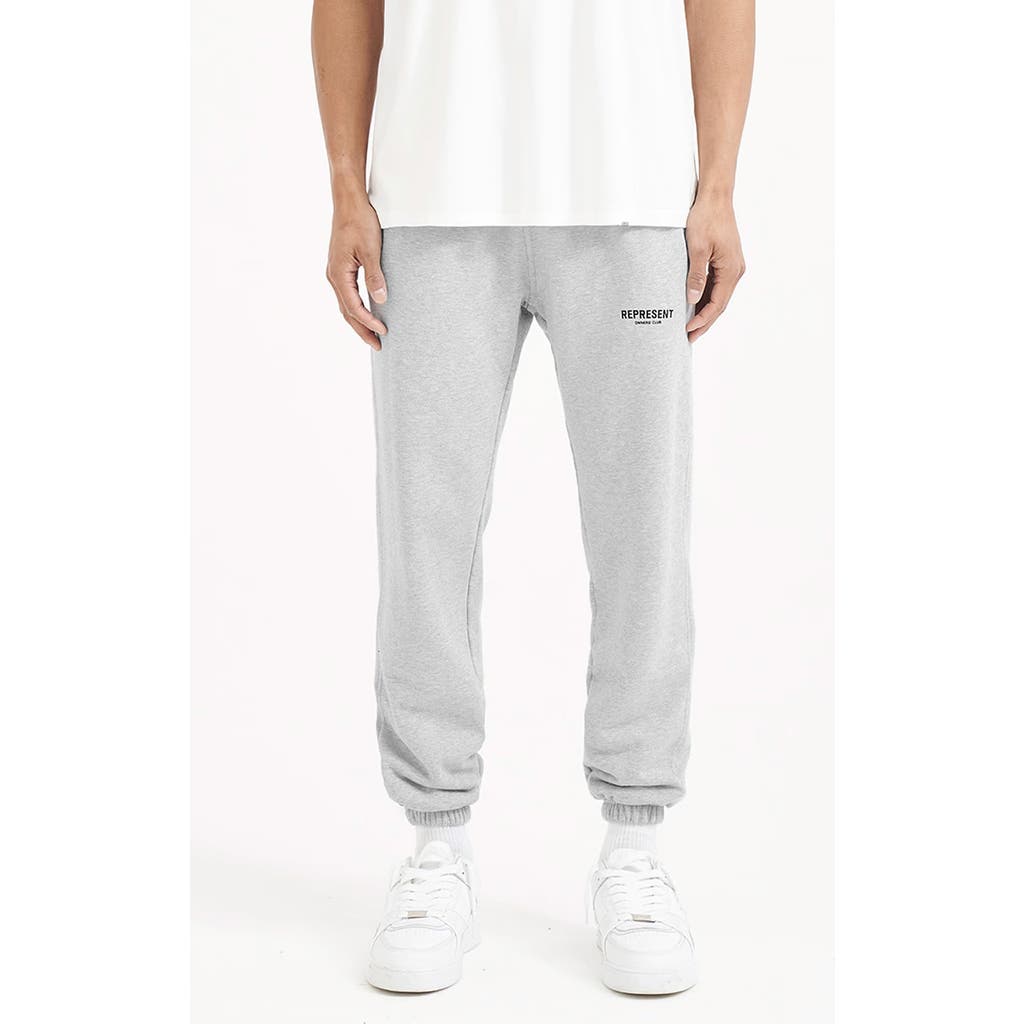 Represent Logo Print Sweatpants In Ash Grey/black