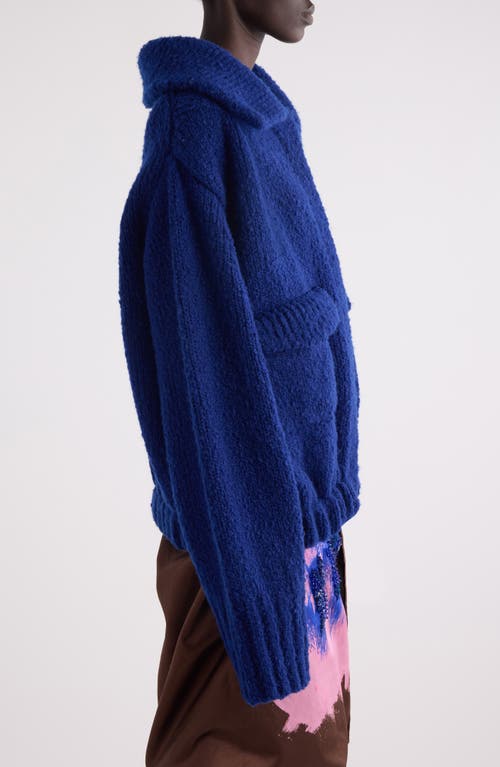 Shop Dries Van Noten Teo Wool Sweater Jacket In Blue