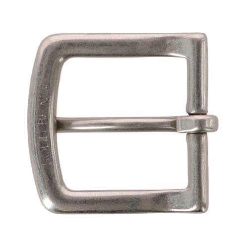 Trafalgar 32mm Soft Edged Solid Brass Brushed Nickel Single Prong Buckle In Silver