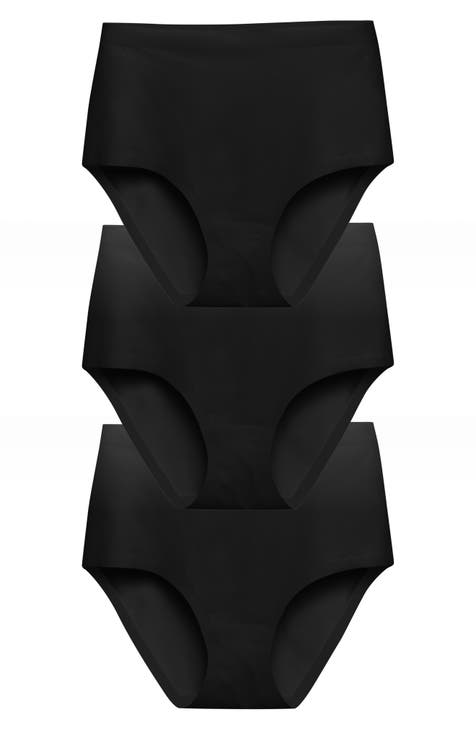ELITE Pack A/O Fashion Thong Black Plus Pack of 3 Thongs, XL-4X