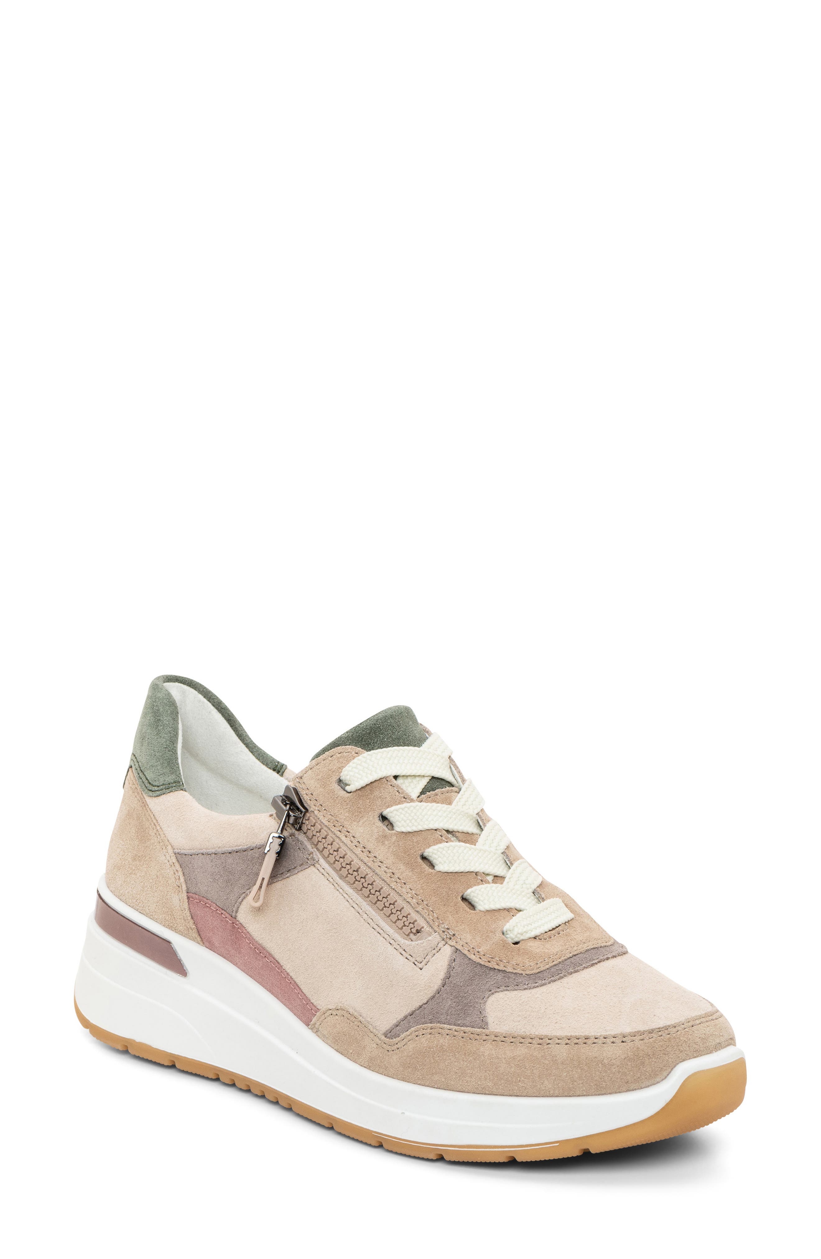ara Gardenia Wedge Sneaker in Sand Shell/Moon/Thyme 