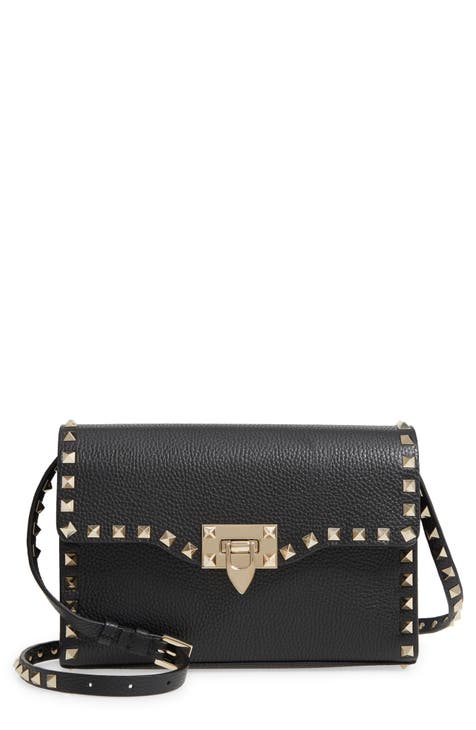 Valentino Garavani VRing Shoulder Bag Leather Small Black 2142711