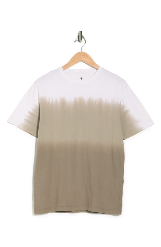 Coastaoro Ahoras Short Sleeve Dip Dye Crew Neck Shirt In Sand