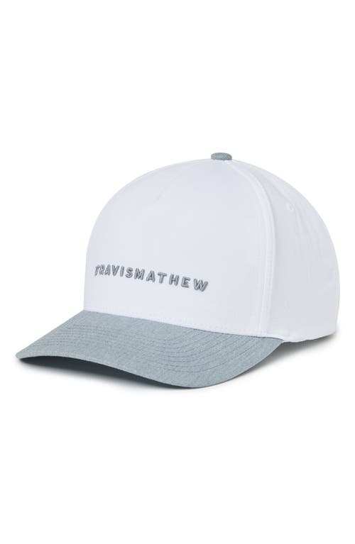 Shop Travismathew Passing Lane Snapback Baseball Cap In White/heather Grey