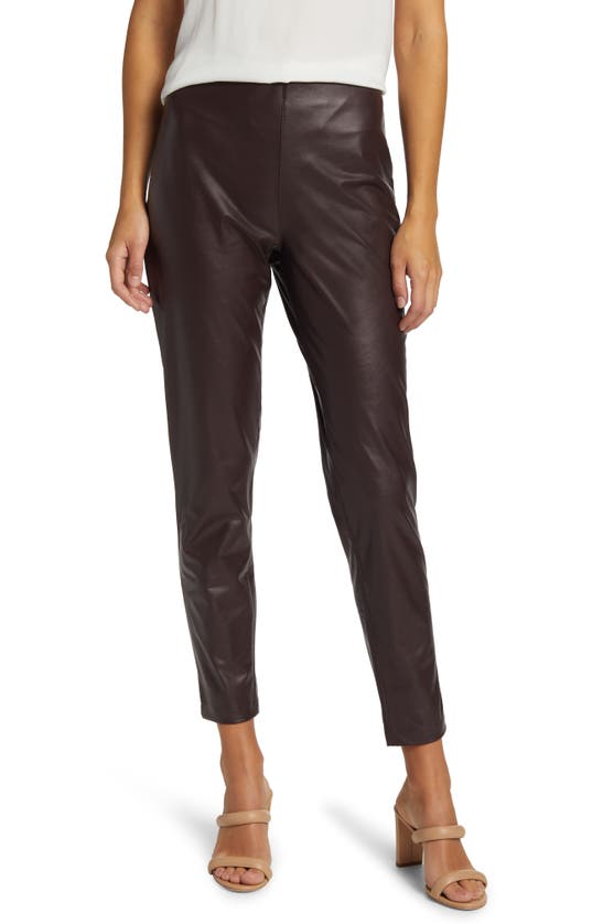 Vince Camuto Faux Leather Leggings In Deep Espresso