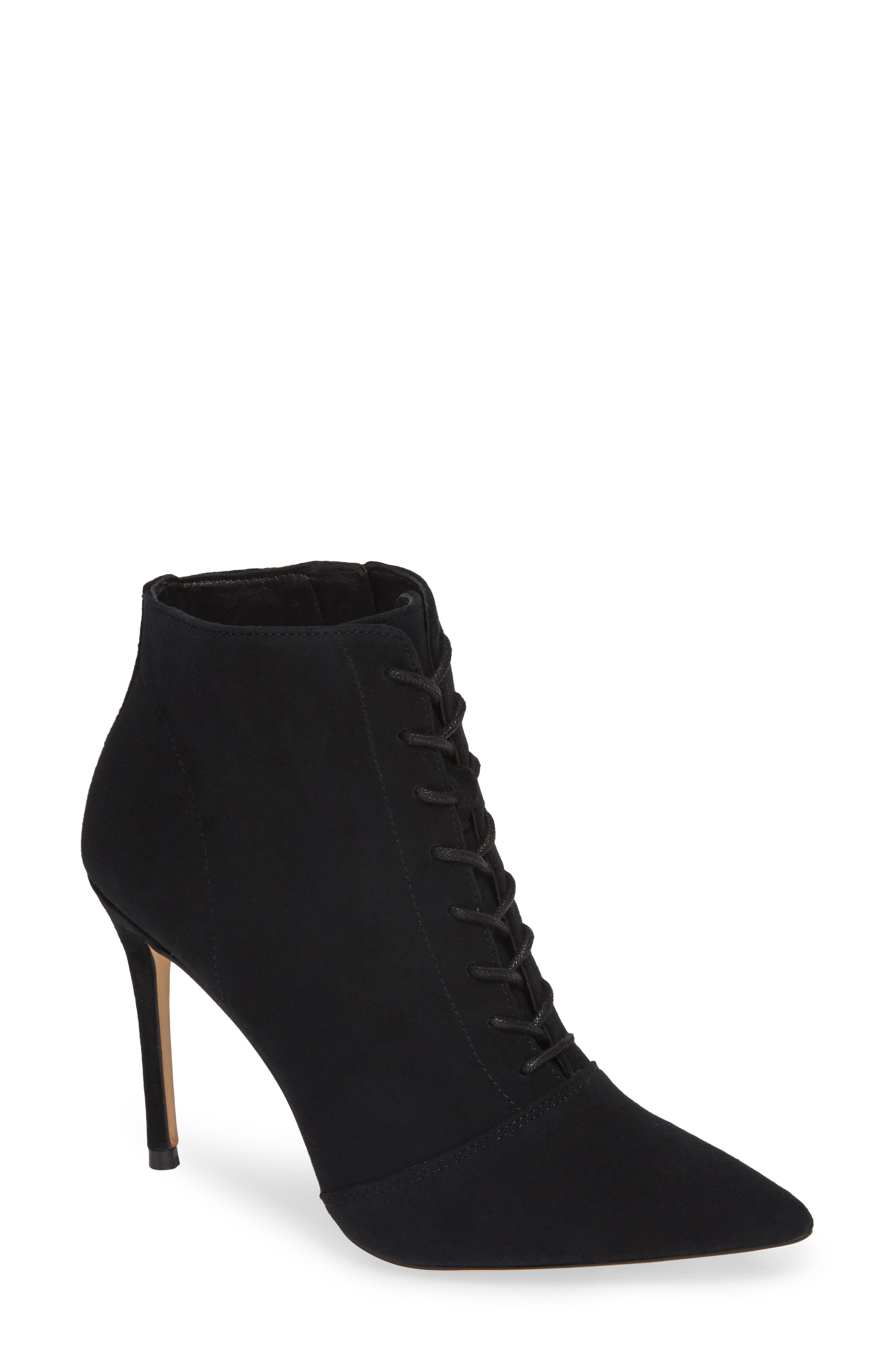 something navy orchid leather bootie