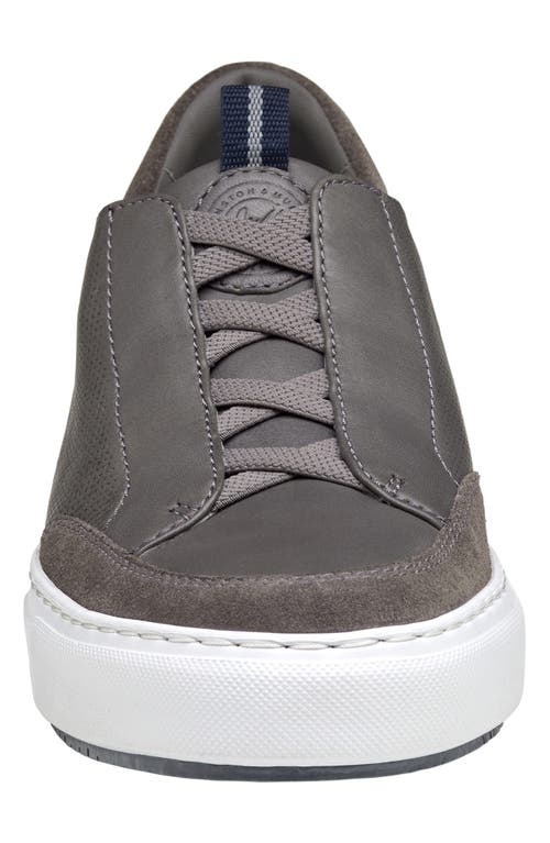 Johnston & Murphy Collection Johnston & Murphy Anson Stretch Water Resistant Sneaker In Gray English Suede/sheepskin