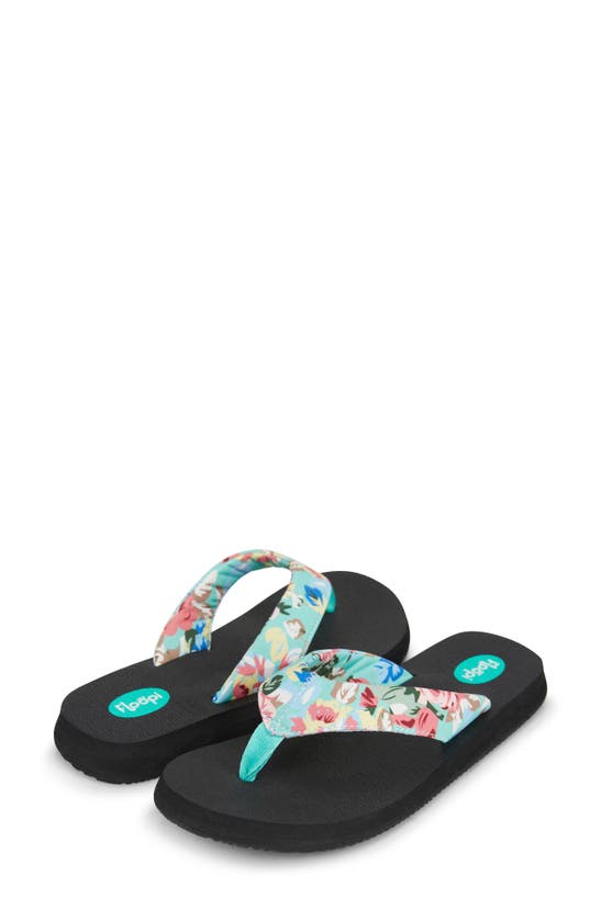 Floopi Isabella Yoga Flip Flop In Teal