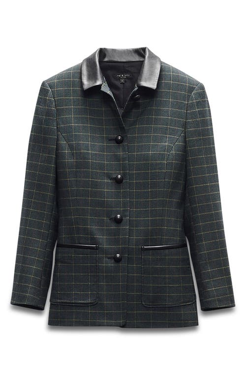 Shop Rag & Bone Drew Plaid Wool Blend Blazer In Green Multi Plaid