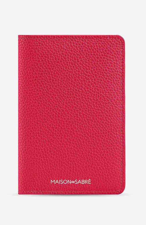 Shop Maison De Sabre Maison De Sabré Leather Passport Holder In Shibuya Fuchsia