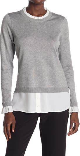 Adrianna papell top shirttail twofer sweater