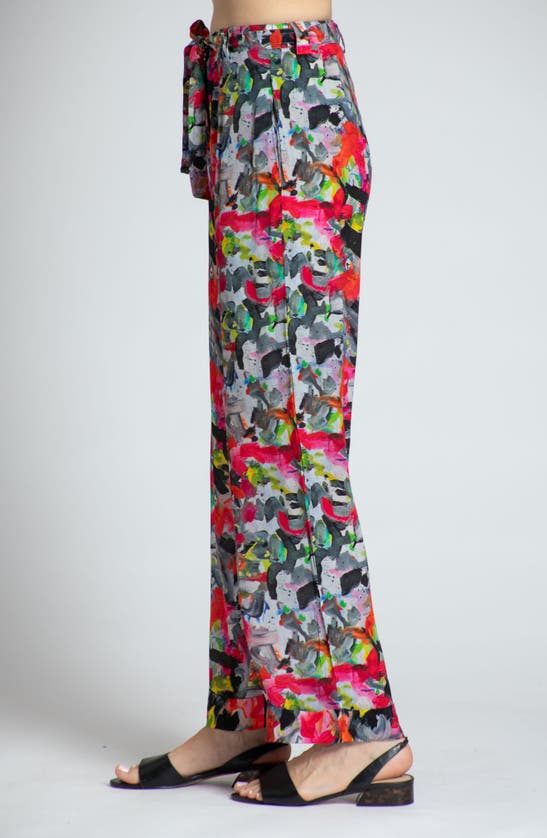 Apny Print Straight Leg Pants In Red Multi