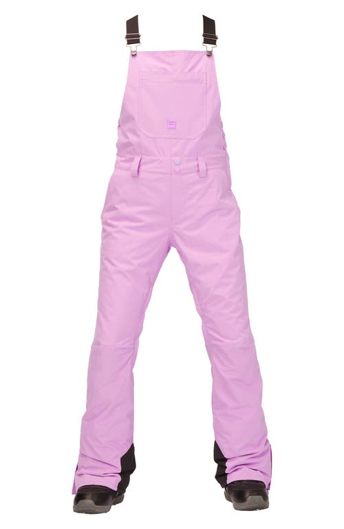 Billabong Riva Waterproof Recycled Polyester Snowboarding Bib Overalls in Lavender Field
