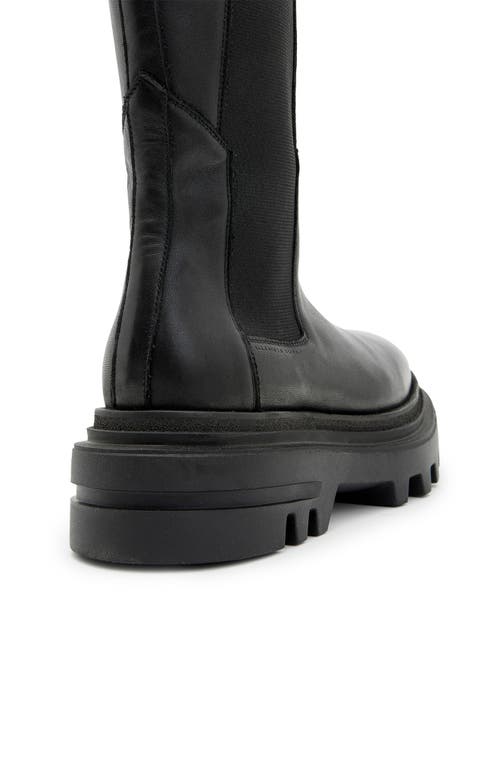 Shop Allsaints Monica Knee High Lug Sole Boot In Black