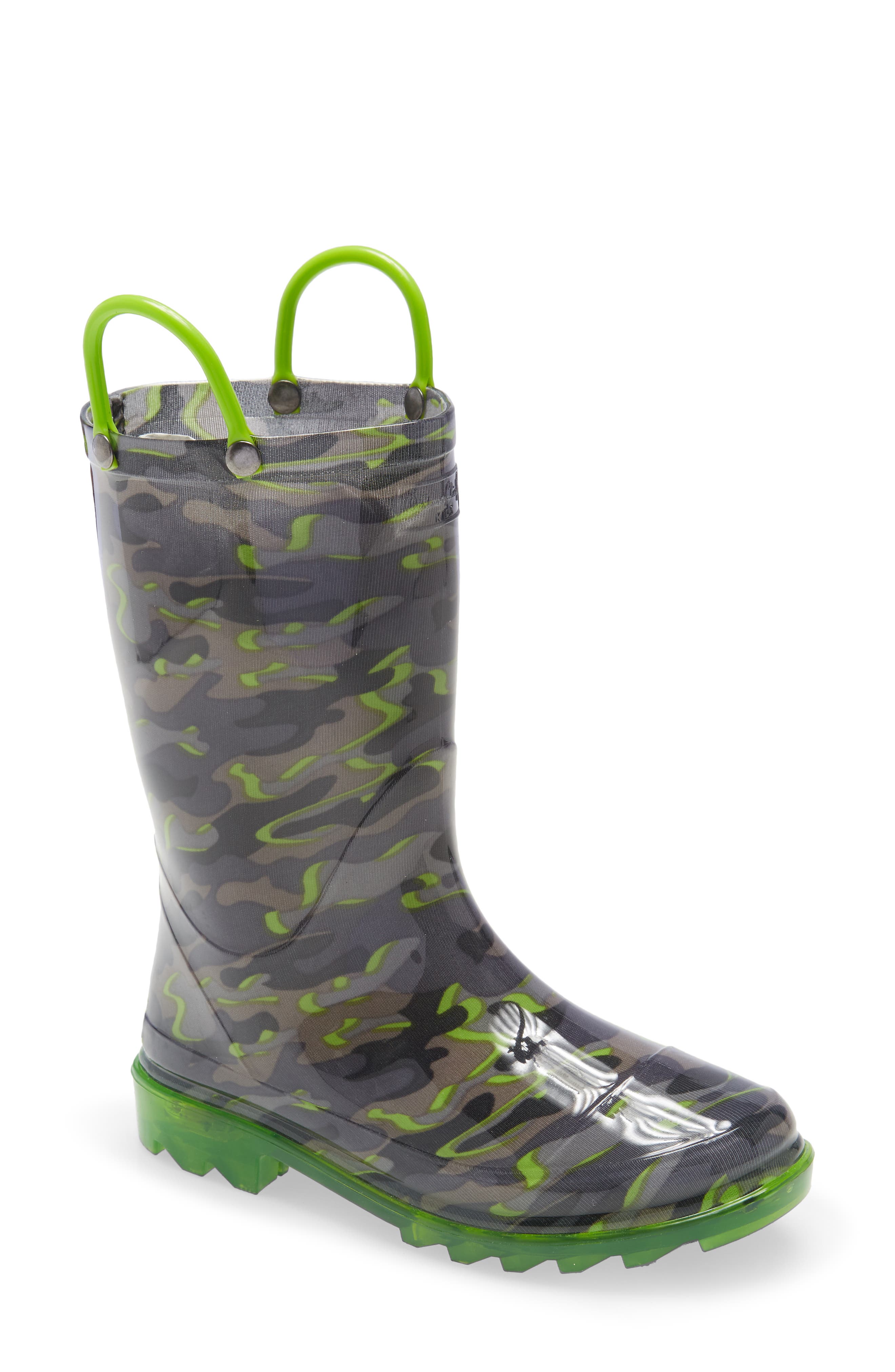 camo light up rain boots