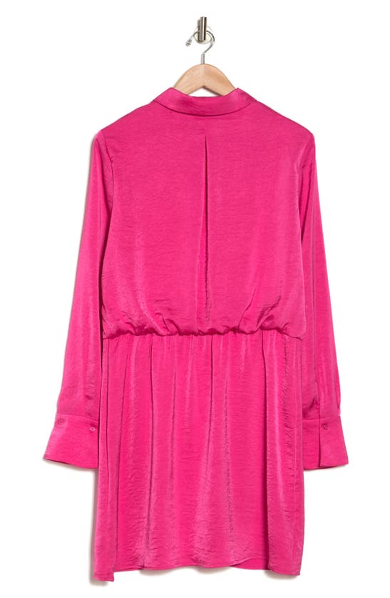 Shop Bcbg Long Sleeve Chiffon Shirtdress In Lilac Rose