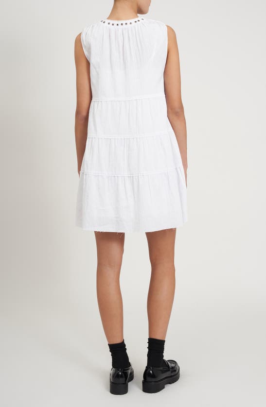 Shop Rebecca Minkoff Gigi Grommet Sleeveless Minidress In Bright White