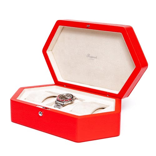 Rapport London Portobello Three Watch Box In Red