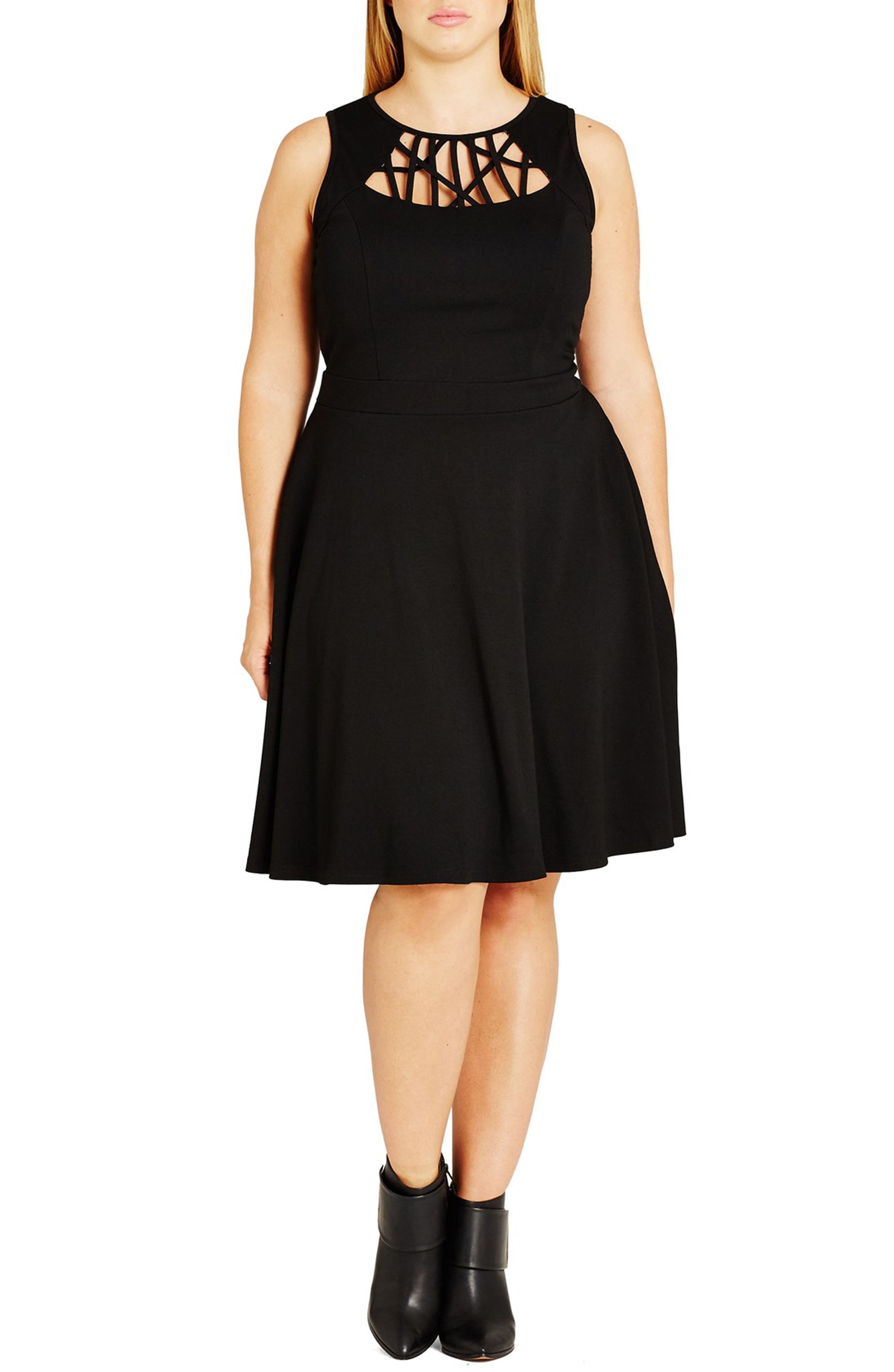 City Chic 'Crosshatch' Fit & Flare Dress (Plus Size) | Nordstrom