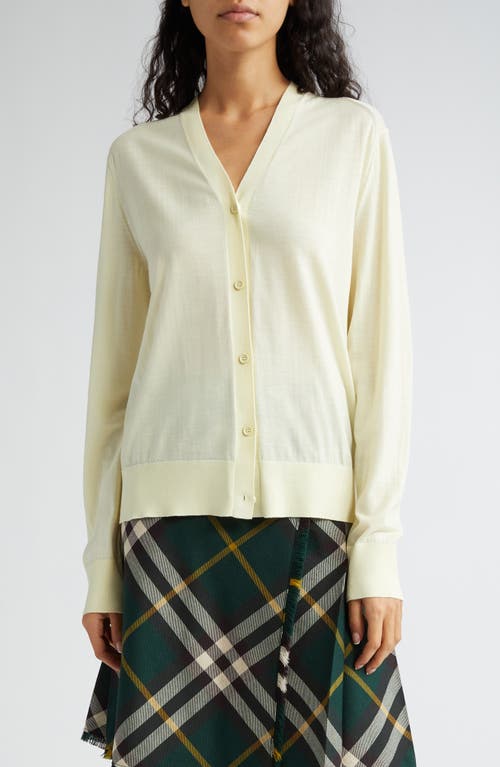 burberry Lightweight Wool Jersey Cardigan in Sherbet at Nordstrom, Size Medium