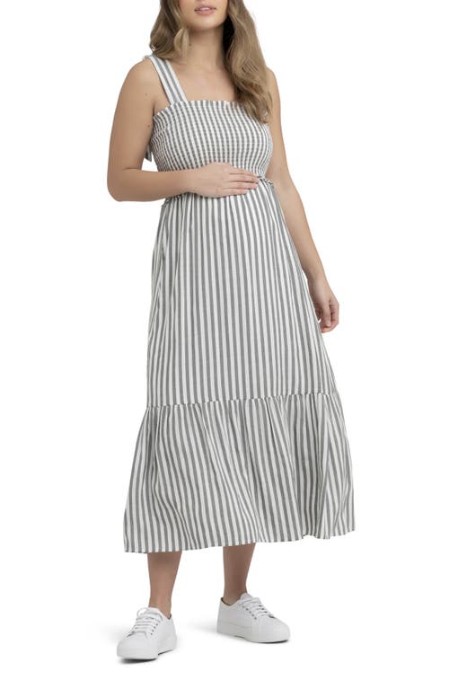 Shop Ripe Maternity Ollie Smocked Maternity Dress In Black/white