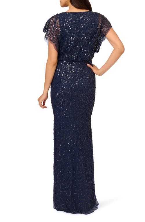 ADRIANNA PAPELL ADRIANNA PAPELL BEADED MERMAID GOWN