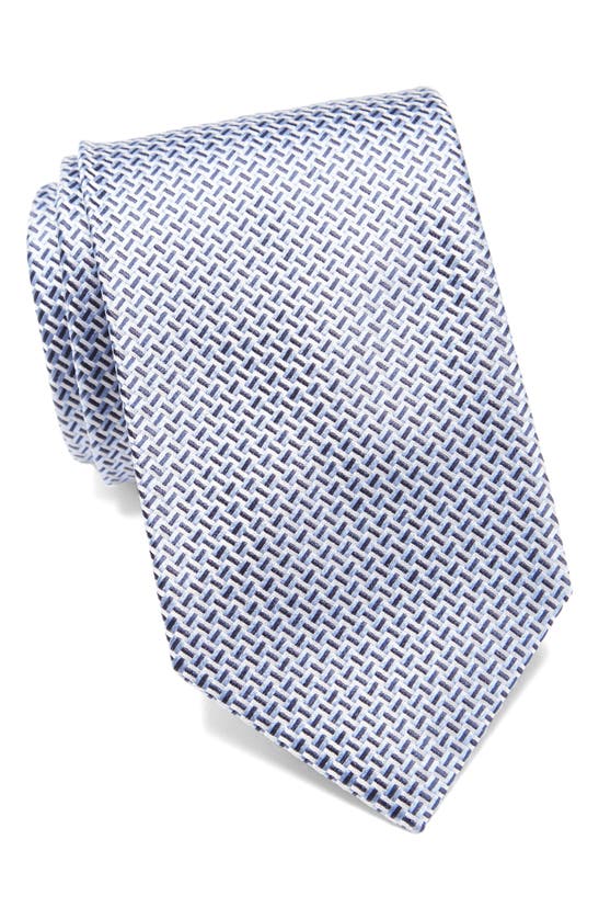 Shop Brioni Standard Silk Tie In Sky Blue/ Midnight Blue