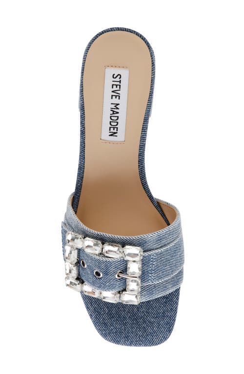 Shop Steve Madden Sandre Block Heel Sandal In Denim Multi