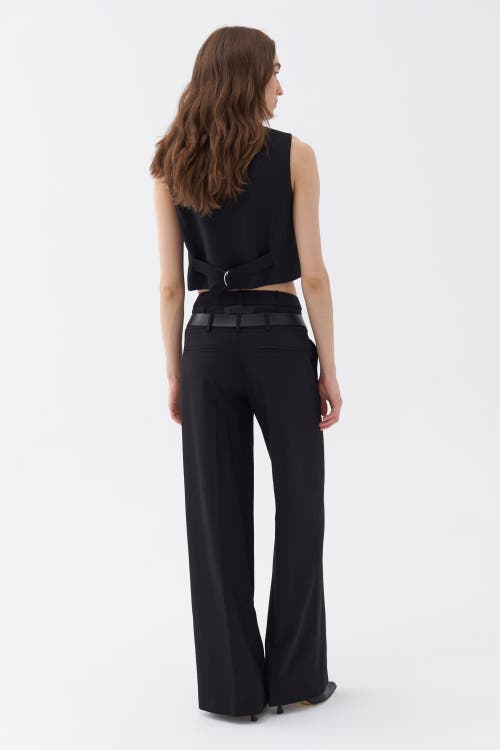 Shop Nocturne Double-breasted Vest In Black