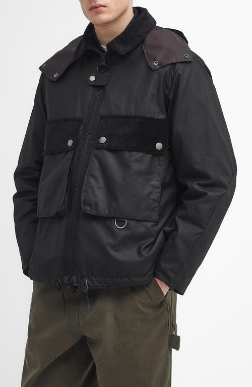 Shop Barbour Re-engineered Spey Waxed Cotton Jacket In Black