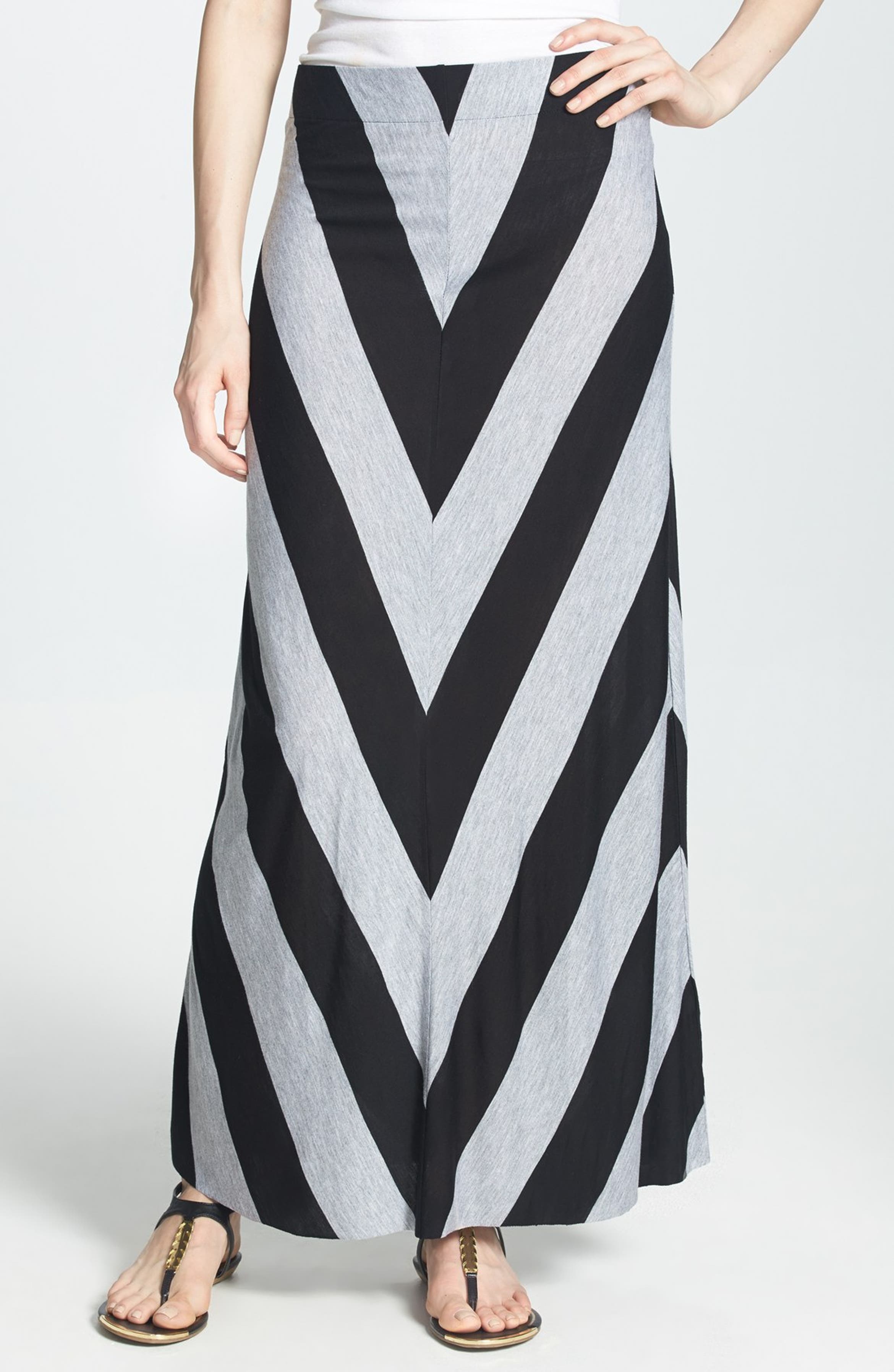 kensie Chevron Stripe Maxi Skirt | Nordstrom