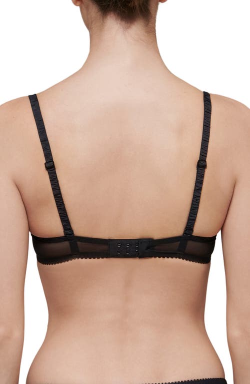 Simone Perele Bloom Embroidered Underwired Stretch-woven Push-up Bra In Black