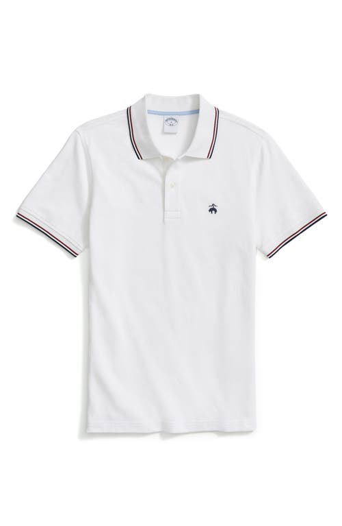 Shop Brooks Brothers Tipped Piqué Polo In White