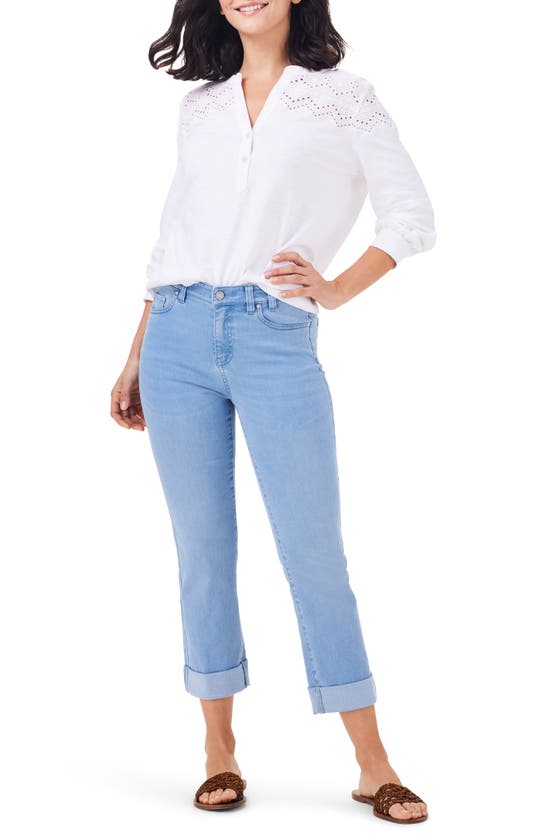 Shop Nic + Zoe Nic+zoe Straight Leg Roll Cuff Jeans In Breeze