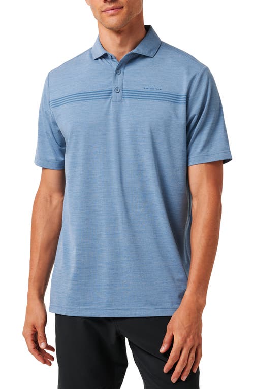 Shop Travismathew Heater Pro Chest Stripe Polo In Light Teal