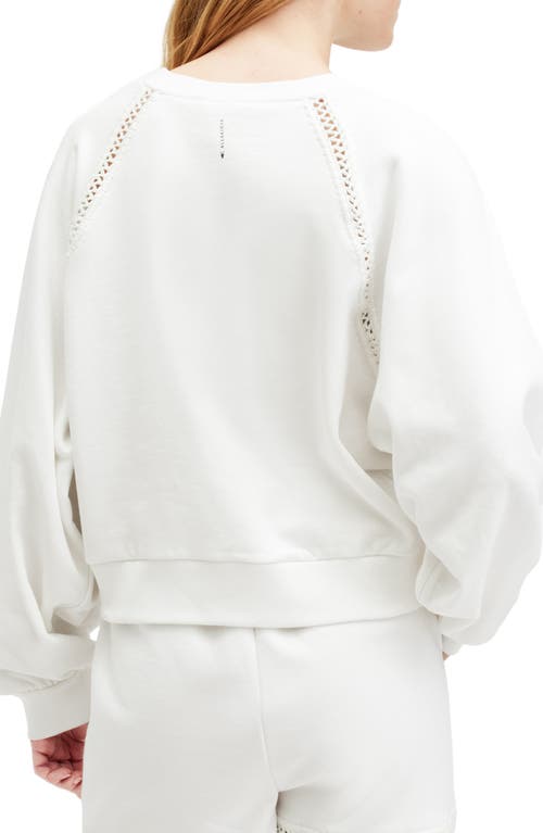 Shop Allsaints Ewelina Cotton Sweatshirt In Chalk White