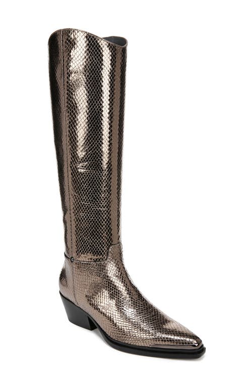 Shop Franco Sarto Billie Knee High Western Boot In Pewter