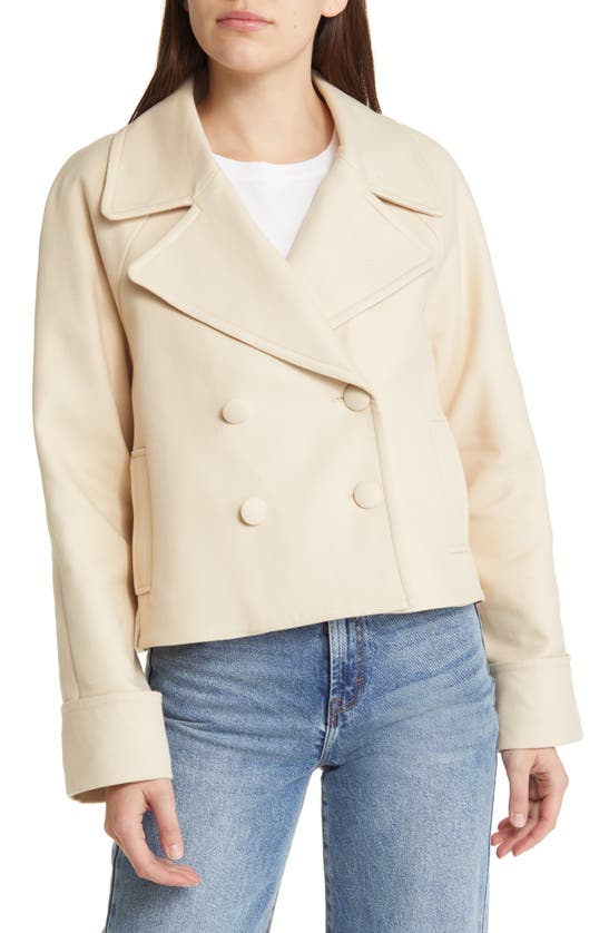 & Other Stories Double Breasted Crop Jacket In Beige